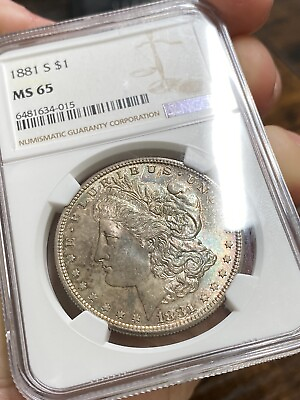 #ad 1881 s Silver Morgan 1$ NGC graded MS65 Fantastic TONER Great In Hand