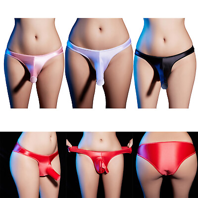 #ad Mens Glossy G string Sissy Pouch Panties Thongs Bikini Briefs Underwear Lingerie $4.40