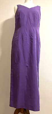 #ad MONSOON Vintage 1990s Brush Silk Style Evening Dress 10 Uk Designer Dress