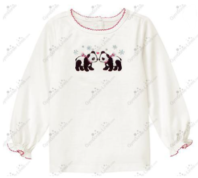 #ad Janie and Jack NWT Jet Ivory SNOWFLAKE PANDA EMBROIDERED TOP SHIRT 3 6 Months