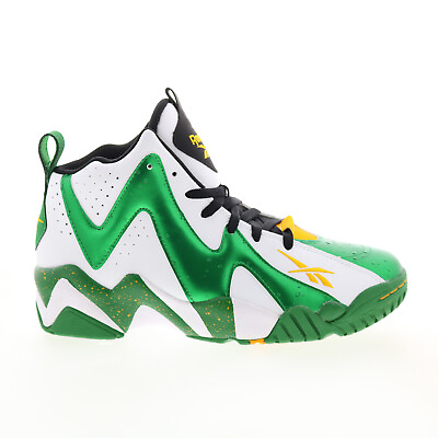 #ad Reebok Hurrikaze II GZ1566 Mens Green Leather Athletic Basketball Shoes $108.99