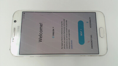 #ad Samsung Galaxy S6 SM G920V Cellphone White 32GB Verizon CRACKED GLAS