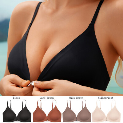 #ad Women Wireless Padded Front Closure Bras Sexy Push Up Bra Brassiere Lingerie
