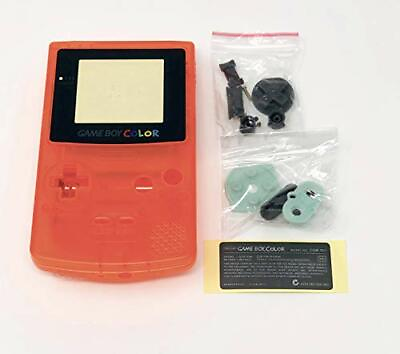 #ad GBC Nintendo Game Boy Color Replacement Housing Shell Screen Clear Orange USA