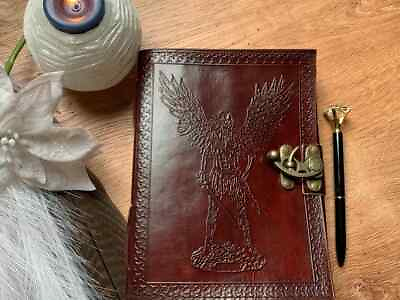 #ad Archangel Michael Leather Journal Bound Journal Archangel Book NotebookDiary