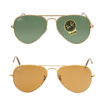 #ad Ray Ban Aviator Gold Frame Sunglasses 55 14 $107.79