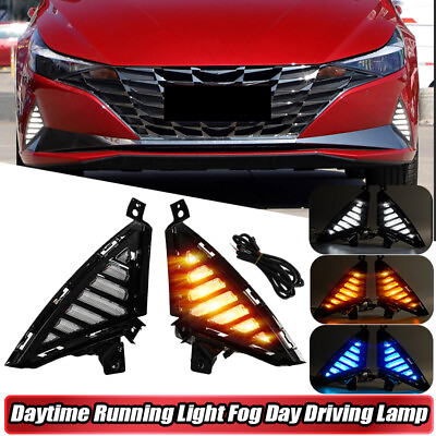 #ad For Hyundai Elantra 2021 2023 Black Daytime Running Light Fog Day Driving Lamp