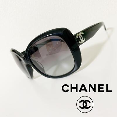 #ad Chanel 5183 501 3C Sunglasses Black Gray Gradient coco mark good Ladies used