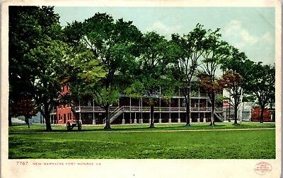 #ad Vintage Postcard New Barracks Fort Monroe VA Military Detroit Photographic 1903