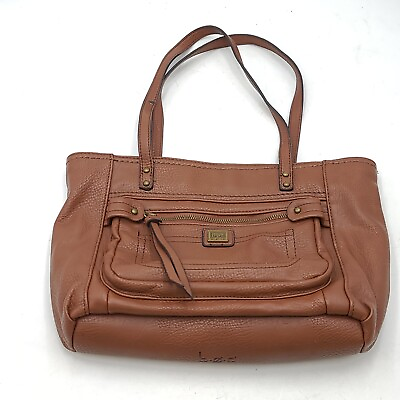 #ad BOC Born Concept Womens Brown 100% Vinyl Lined Double Handle Zipper Tote Handbag