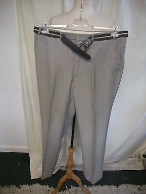 #ad Mens Trousers St.Michael grey wool blend waist 38quot; inside leg 31quot; belt 7208