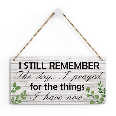 #ad Christian Rustic Prayer Wood Decor Sign I Still Remember the Days Printed Woo...