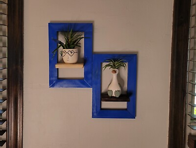 #ad Blue wall art frame decor display