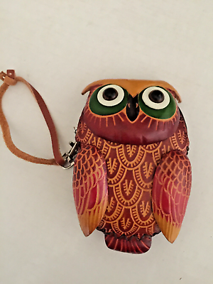 #ad Owl Leather Handbag coin Wallet size 6quot; x 3.5quot; pretty and Fun