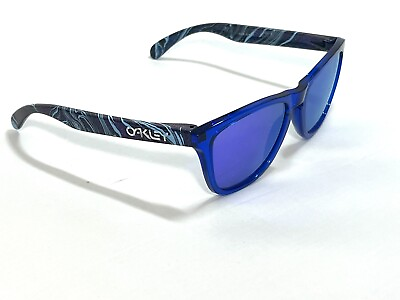 #ad New Oakley Custom Frogskins Swirl Sunglasses Blue w Violet Lens Hand Dipped 1 1