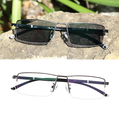 #ad Men#x27;s Half Rim Photochromic Reading Glasses Sunglasses Single Vision 0.00 4.00