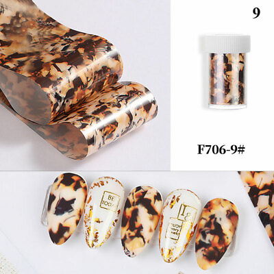 #ad Nail Decal Nail Transfer Sticker Tortoiseshell Marble Amber Nail Starry Foils