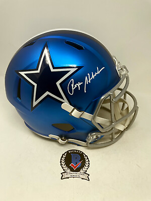 #ad ROGER STAUBACH Dallas Cowboys SIGNED Full Size True Blaze Helmet BAS COA