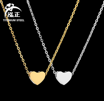 #ad Stainless Steel Silver Gold Heart Charm Pendant Necklace Chain Gift 18 20quot; PE44