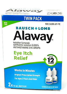 #ad 1 Bausch Lomb Alaway Eye Itch Relief 10mL TWIN Pack