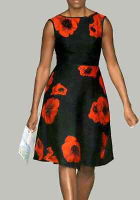 #ad Latest fashion plus size black floral sleeveless a line dress uk size 16