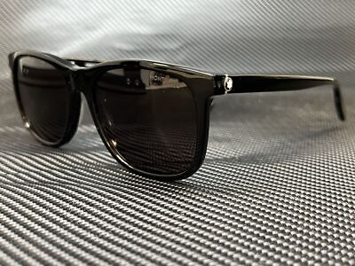 #ad Mont Blanc MB0013S 001 Black Men#x27;s Authentic Sunglasses 56 mm