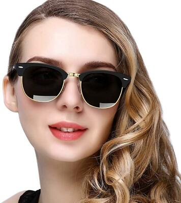 #ad Semi Rimless Polarized Sunglasses for Women Men Uni Sunglasses with Half Frame $12.98