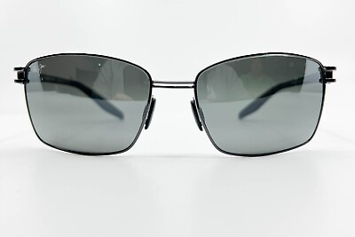 #ad Maui Jim COVE PARK 531 02D Black Metal Polarized Mens Sunglasses 8482