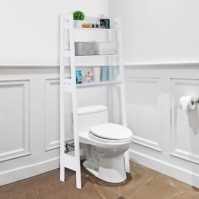 #ad 3 Shelf 61.7quot; Bathroom Organizer Over The Toilet Storage Rack Space Save White