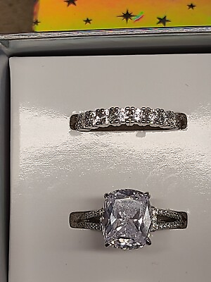 #ad Set of 2 925 CZ Rings Size 8