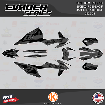 #ad Graphics Kit for KTM 250EXC F 350EXC F 450EXC F 500EXC F 2020 23 Evader Smoke