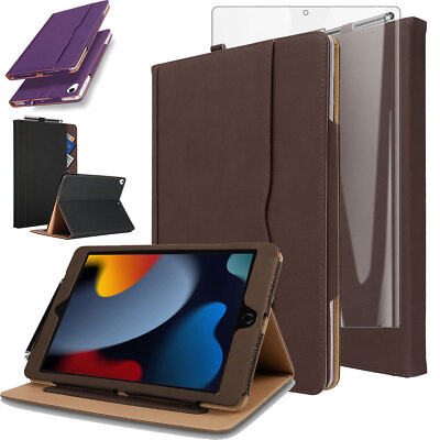 #ad iPad 9th 8th 7th Generation 10.2quot; Case Leather Stand Cover with Screen Protector