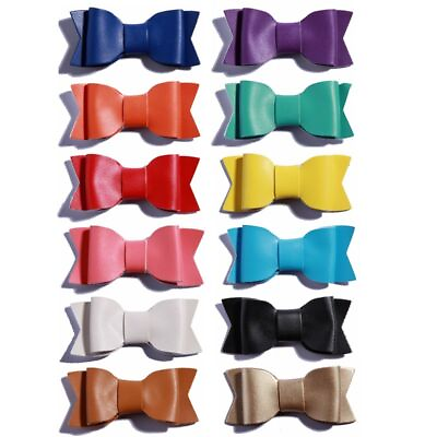 #ad Colorful Artificial Bow Polyester Clips Wedding Embellishment Garment Clip 10pcs