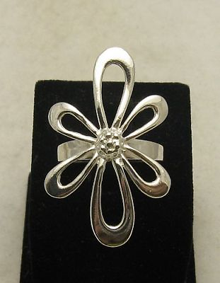 #ad Genuine Sterling Silver Ring Flower Solid Hallmarked 925 Handmade Stylish
