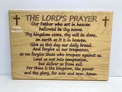 #ad Laser engraved Hand Crafted wood “The lord’s prayer” sign Great gift.