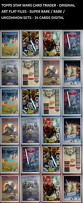 #ad Topps Star Wars Card Trader Original Art Flat Files SR Rare Uncommon Set Digital