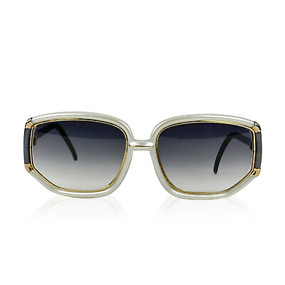 #ad Authentic Ted Lapidus Vintage Grey Oversized Rare Sunglasses 61 18 140mm