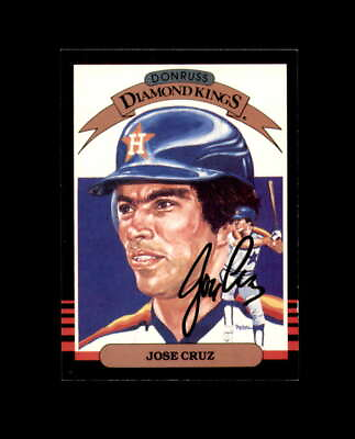 #ad Jose Cruz Hand Signed 1985 Diamond Kings Houston Astros Autographed