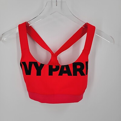 #ad Ivy Park Sports Bra Women#x27;s Size Small Pink Black Spellout