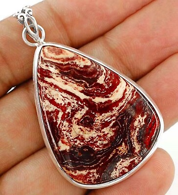 #ad Natural Brown Skin Jasper 925 Sterling Silver Pendant Jewelry NW16 2