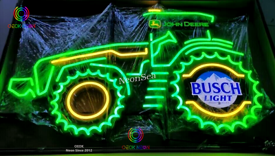 #ad 31quot; John Deere Farm Tractor Busch Light Beer Neon Sign Light Lamp With Dimmer