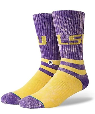 #ad LSU TIGERS Basketball Champs Stance Retro Sports SOCKS Mens Large New Fast Ship