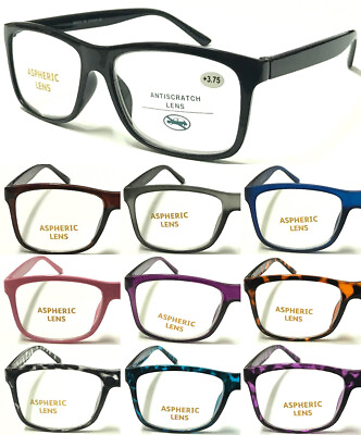 #ad Big Lens Men#x27; Women#x27; Reading Glasses Simple Plain Plastic Comfort Designed L140