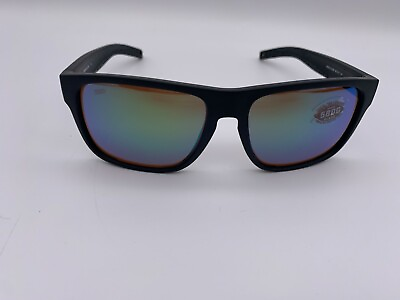 #ad NEW Costa Del Mar SPEARO XL Polarized Sunglasses Matte Black Green Mirror 580G