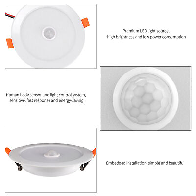 #ad Warm White 3000K 12W AC85‑265V LED Ceiling Light Downlight Human Body Sensor GU
