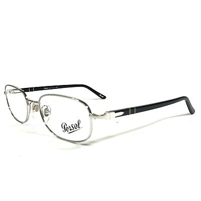 #ad Persol 2395 V 518 Eyeglasses Frames Black Silver Round Full Wire Rim 49 18 140 $69.99
