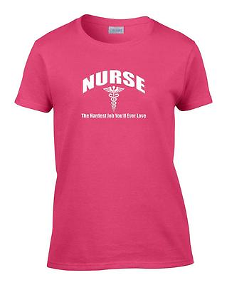 #ad Ladies Nurse The Hardest Job You#x27;ll Ever Love Women#x27;s Nursing T Shirt