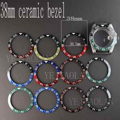 #ad 38mm Ceramic Bezel Insert Double Color Luxury Men#x27;s Watch Rings Parts 40mm Cases