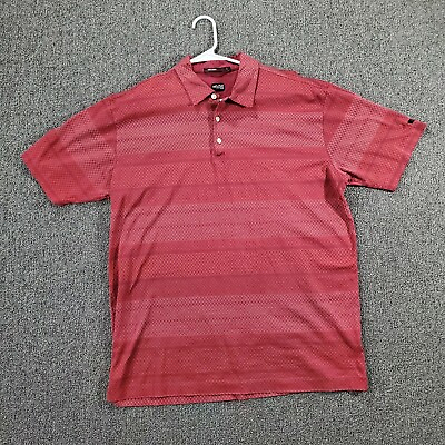 #ad Nike Golf Tiger Woods Polo Shirt Mens Sz XL Burgundy Short Sleeve Dri Fit