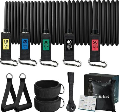 #ad 11 PC Resistance Bands Set Pull Rope Gym Home Fitness Workout Crossfit YogaTube